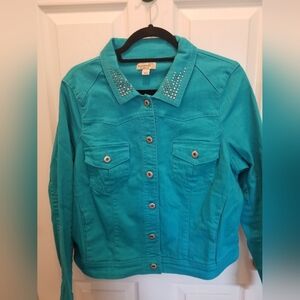 Teal Studded Women's Jacket